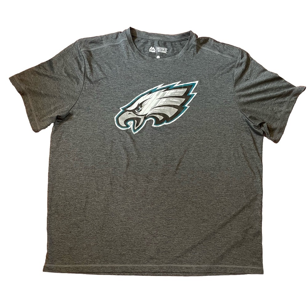 Majestic Philadelphia Eagles NFL Gray Cool Base T-Shirt Size 2XL‎